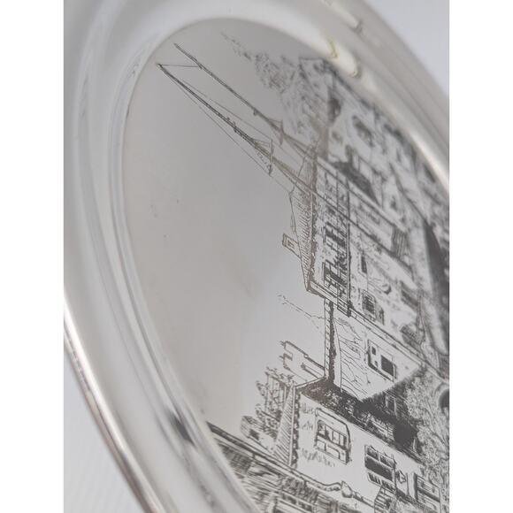 Gorham Sterling Silver Plate Little Boatyard Venice by Lionel Barrymore LE 8" - Picture 3 of 16